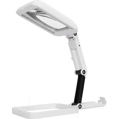 Loupe de Lecture, 2 in 1 Loupe Eclairante avec 18 LED Lumière 3 Modes de Couleur Loupe sur Pied Ajustable Lampe Loupe Esthetique pour Horloger, Passe-temps, Artisanat, Monnaies, Timbres (1/5)