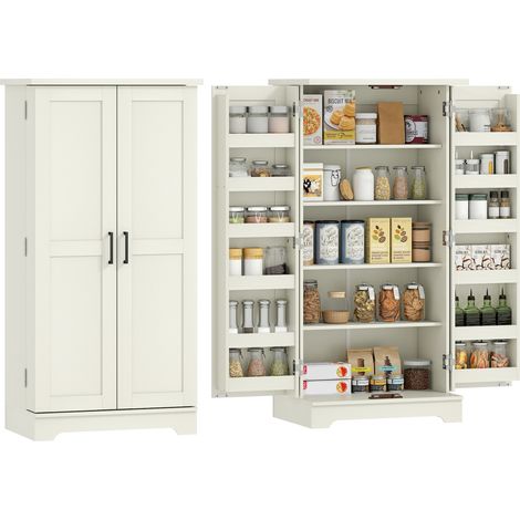 Buffet armoire de cuisine YOKA blanc crème