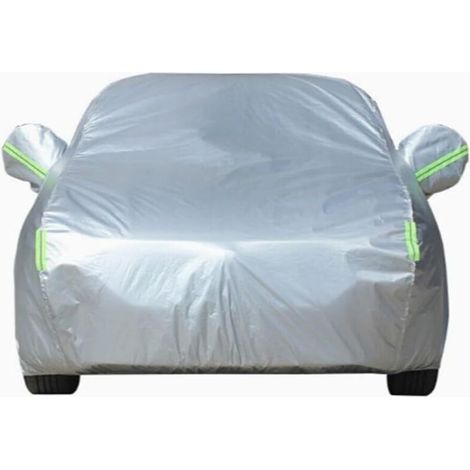 Housse de protection universelle pour SUV, en taffetas polyester argenté, imperméable, anti-poussière, pare-soleil, blanc – 4,85 x 1,9 x 1,85 cm (1/2)
