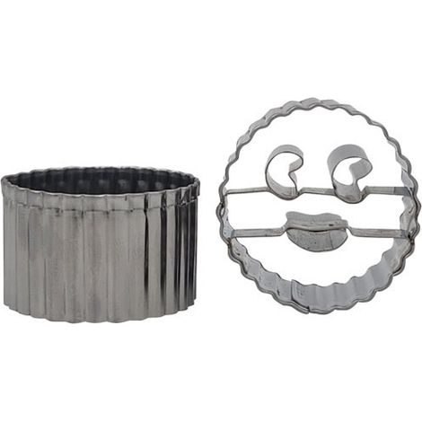 Set 2 kleine Smiley-Ausstecher 4 cm - Patisse