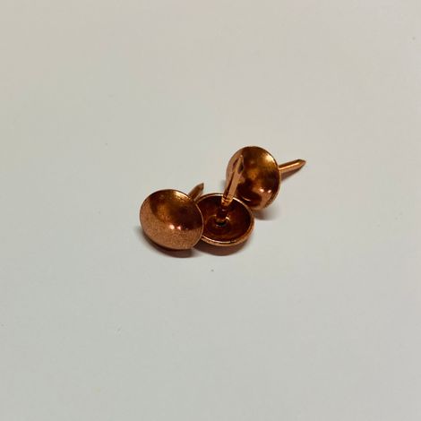 BULLETTE Chiodi Testa BOMBATA da 9 x 15 MM per Divano Sedia Poltrona 100 Pezzi, Colore Rame