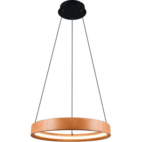 Hängelampe Esstischleuchte Pendellampe rund LED Holzlampe dimmbar H 150 cm