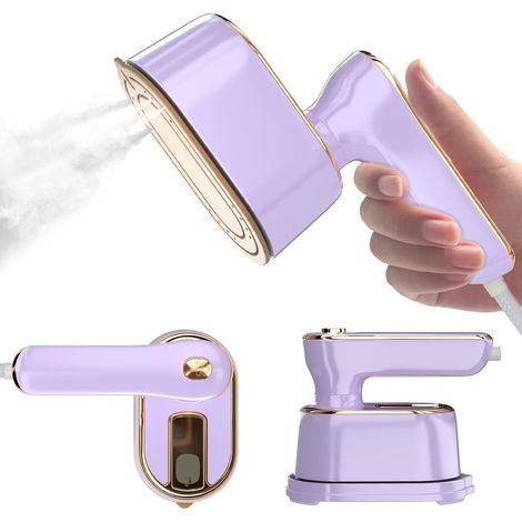 Fer vapeur voyage violet compact, mini défroisseur vêtements portable pour enlever les plis quotidien (1/5)