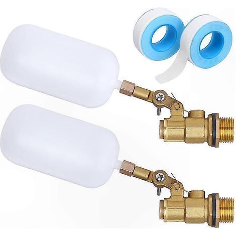Lot de 2 robinets à flotteur en laiton de 1/2 pouce avec flotteur à bille pour applications de plomberie (1/5)
