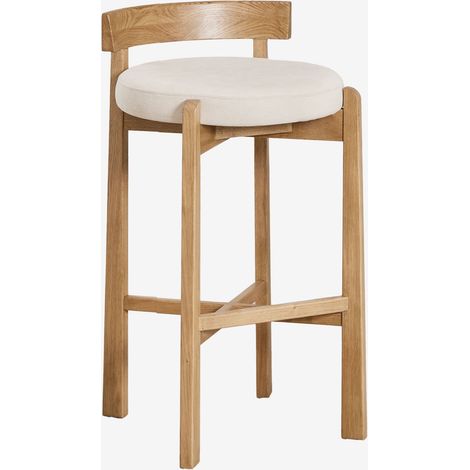 Sgabello alto in legno di rovere e rivestimento Manila SKLUM            