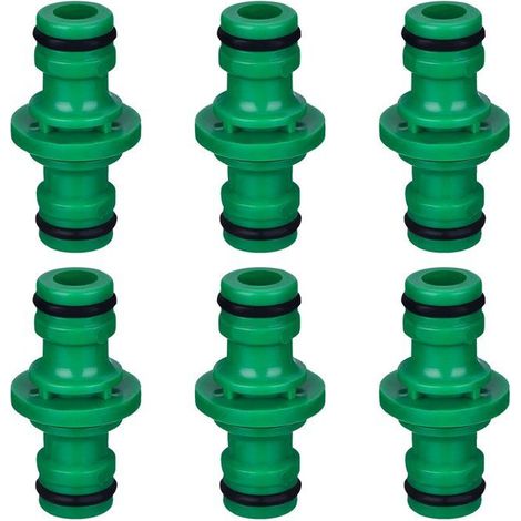 Ecleanfy - Double connecteur de tuyau mâle - AIMOONSA - connecteur mamelon bidirectionnel 5×1.6 (vert) - lot 6 - Ø16 mm - plastique robuste (1/5)