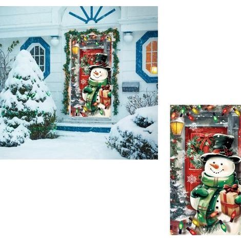 Christmas Door Decoration, 90 x 180 cm - Santa Claus Entrance Door Curtain
