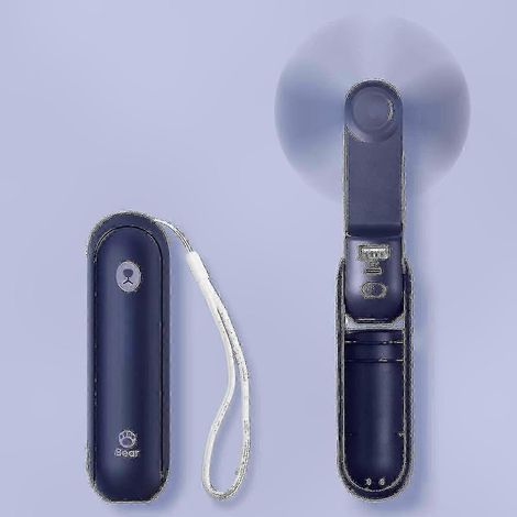 Mini-Ventilator, tragbar, per USB aufladbar, faltbar, mit leisen Rotorblättern und Powerbank-Funktion, 14–21 Stunden Akkulaufzeit, für den persönlichen Gebrauch (1/3)