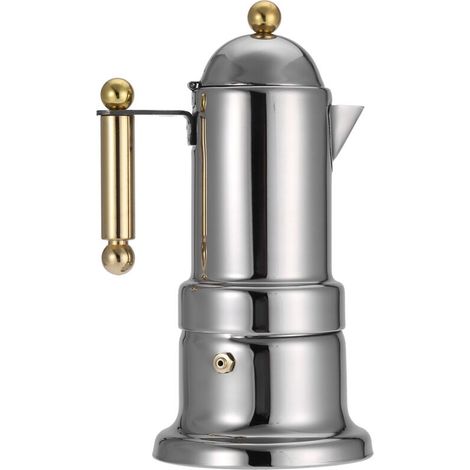Cafetière Italienne en Acier Inoxydable 200 ml avec Valve de Sécurité pour Expresso (1/3)