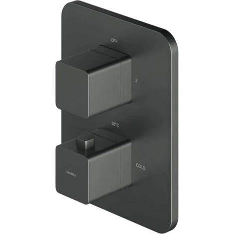 OMNIRES Parma - Unterputz-Thermostatarmatur, für 2 Verbraucher, mit Einbaukörper, Graphit gebürstet PM7436GR (1/2)