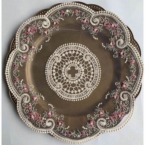 4 Nappes de table en dentelle française : Tapis de salle à manger sophistiqué et ambiant, décoration maison, design à broderie élégante pour table de cuisine (1/5)