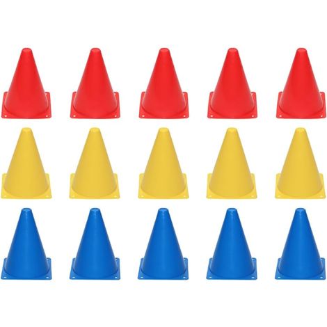 Cônes d'Entraînement, 15 Pièces Marqueur Cône Football, Cônes de Signalisation 18cm, Cônes d'Entraînement de Football, Cone de Signalisation Plastique, pour Sports, Jeux, Barrières de Football (1/5)