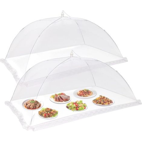 Set mit 2 wiederverwendbaren und faltbaren Outdoor-Lebensmittelschutznetzen (40 x 60 cm) für Partys, Picknicks und Grillfeste (1/4)