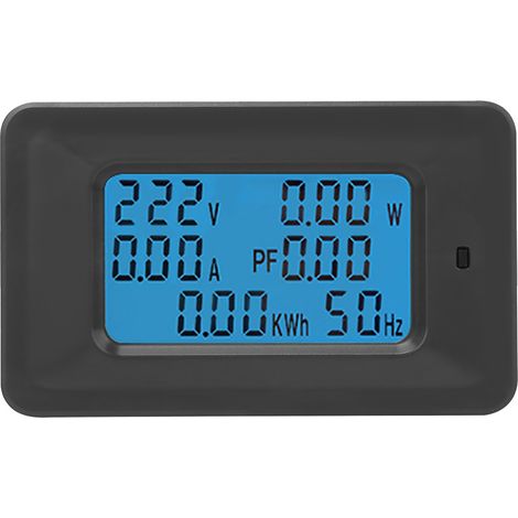 Compteur CA 6 en 1 : Tension 110 V-250 V, Courant 20 A, Facteur de puissance, kWh, Fréquence (1/5)