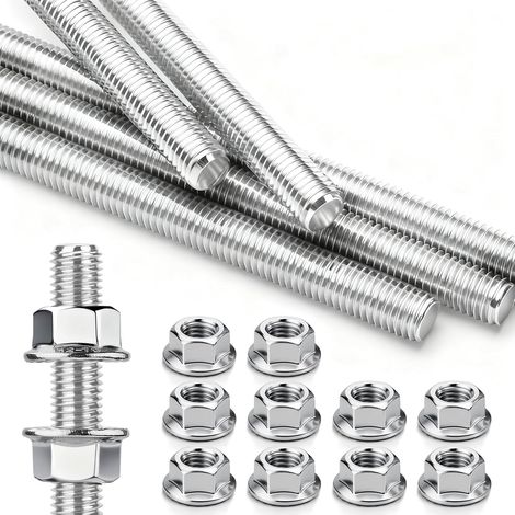 Stück M10 x 300 mm Gewindestab Gewindestange Edelstahl mit 16 pcs Sechskantmutter für Möbelbau Maschinen Möbelherstellung (1/5)
