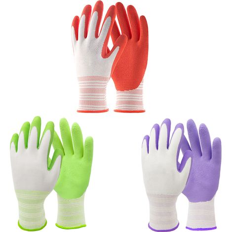 Gants de jardinage pour femmes et enfants, gants de jardin enduits de caoutchouc, gants de protection pour le travail en extérieur, (1/5)