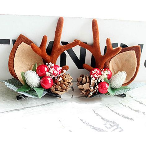 Diadema Navidad - Cuernos Ciervo - Accesorio para el Cabello - Ideal para Fiesta Temática y Cosplay - 1 Unidad (1/5)
