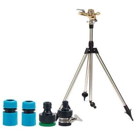 Arroseur sur Trépied,Arroseur Oscillant,Pistolet arrosage Jardin,Arroseur de Jardin sur trépied télescopique en Laiton,Rotatifs Automatiques À 360 Degrés pour Cour, Jardin, pelouse (1/4)