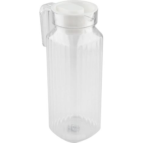 1 Pichet Eau, Acrylique Transparent, Couvercle Inclus, Bec Verseur, Pour Jus Et Thé (1/5)