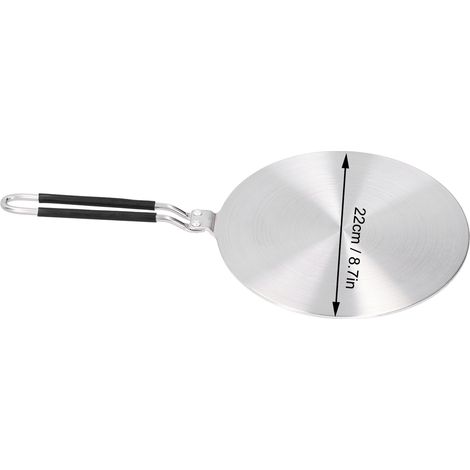 Diffuseur de chaleur en acier inoxydable, plaque adaptatrice à induction pour cuisinière à gaz et ustensiles de cuisine, 22 cm (1/5)