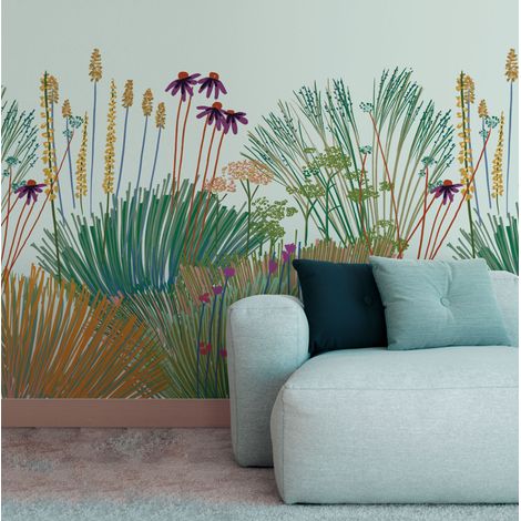 Papier peint panoramique Jardin à l'anglaise, Beige 150 x 250cm (1/5)