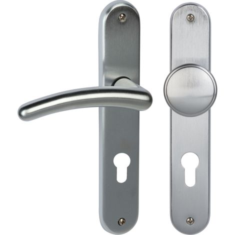 verrou en laiton-chrome satiné pour wohnungseingangstüren pZ dIN 32966193 de r, dROITE poignée de porte