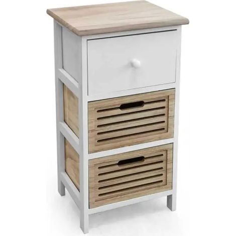 Commode moderne bi-colore en bois 34 x 25 x 62 cm