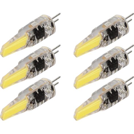 Lot G4 COB LED 6W 220V blanc froid, ampoules pour lustre plafonnier applique lampe de table, pack de 6 (1/5)