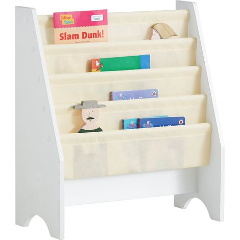 Librería Infantil para Niños con 4 Estanterías, Estantería Estándar Infantil,Blanco/Beige,H71cm, FRG225-W SoBuy ES (1/8)