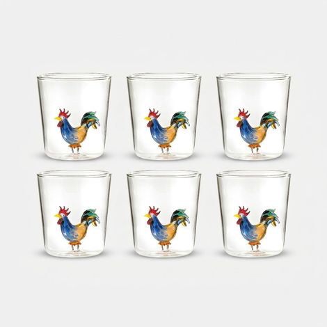 Lot de 6 verres en verre artisanal Made in Italy Cocoricó (1/2)
