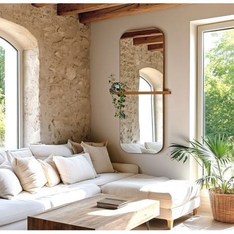 SIXTINE - Miroir 83x180cm en bois de teck recyclé (1/5)