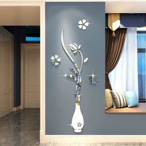 Sticker Mural - Vase Stéréoscopique - 60 x 150 cm - Décor Murale pour Chambre ou Salon - 1 Pièce (1/2)