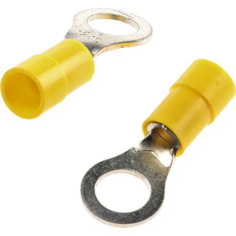 Cosses à œillet RS PRO, Isolé, Jaune, 6mm², M7, 12mm