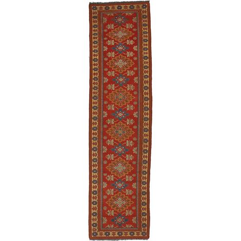 Authentique tapis d'Orient fait main 87x311 rouge et beige