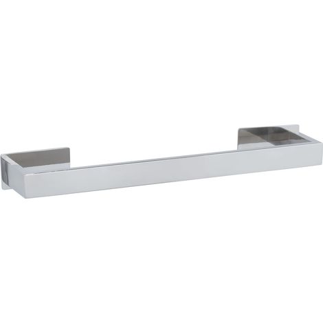 WENKO Turbo-Loc UNO Genova Shine - Portasciugamani da bagno in acciaio inox, 40 cm, per asciugamani da bagno o asciugamani, senza foratura, 41 x 4.4 x 7.6 cm, lucido (1/5)