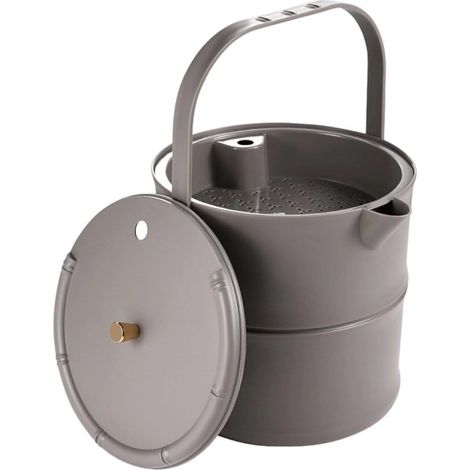 Seau De Drainage des Résidus De Thé avec Couvercle, Filtre À Thé, Poubelle Portable, Seau De Filtre À Résidus pour Maison Le Bureau (1/5)