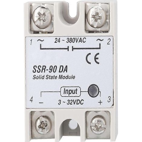 SSR-90DA 90A Halbleiterrelaismodul SSR DC/AC-Eingang 3-32V DC