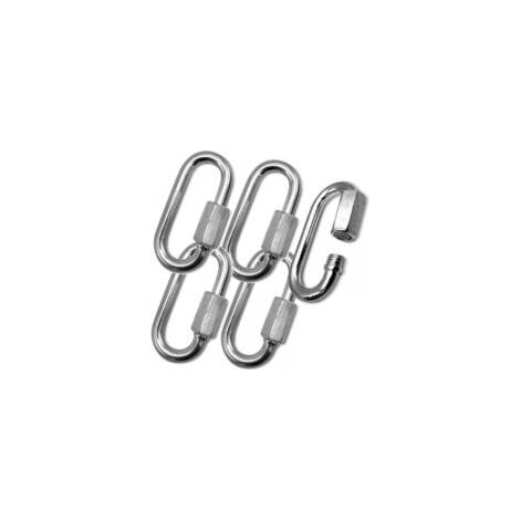 Lot de 5 mousquetons à verrouillage rapide de 7 mm en forme de D 304, mini mousquetons à vis pour la randonnée, le camping, les accessoires extérieurs et intérieurs (1/4)