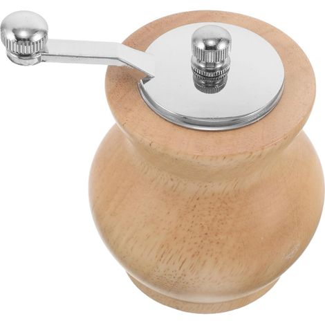 INOOMP Moulin à Poivre Manuel en Bois Beige avec Manivelle Métal, (1/5)