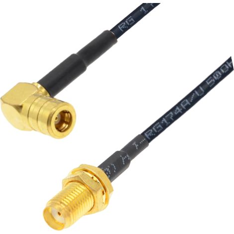 Câble RG174 coudé de 7 m, connecteur SMA/SMB
