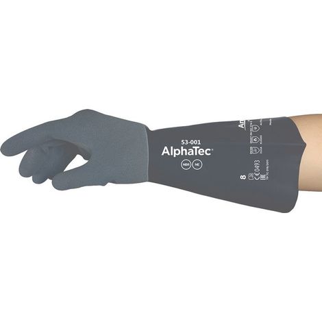 Guanto di protezione chimica AlphaTec 53-001 Taglia 11 grigio/nero EN 388.EN 374.EN 407 6 PA (confezione da 6)