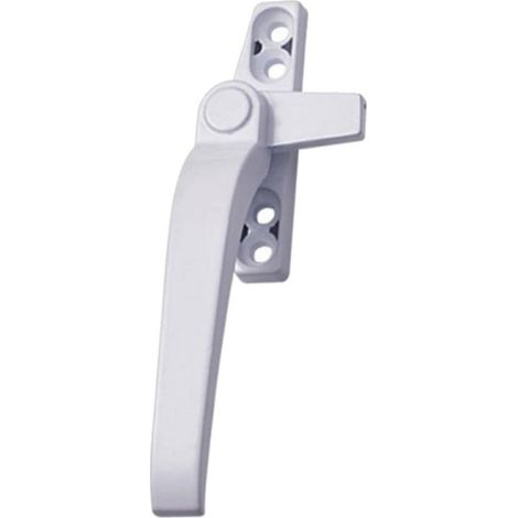 Poignée de fenêtre de remplacement en aluminium, levier gauche blanc avec serrure, compatible avec les fenêtres à double vitrage (1/5)