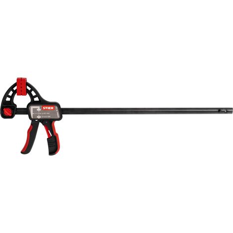 STIER Einhandzwinge, 450 mm Spannweite, 80 mm Ausladung, zum Spannen und Spreizen, ergonomisch geformter Griff (1/5)