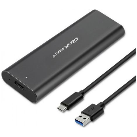 Qoltec-Gehäuse M.2 SATA SSD-Laufwerksschacht ngff USB Typ C (1/5)