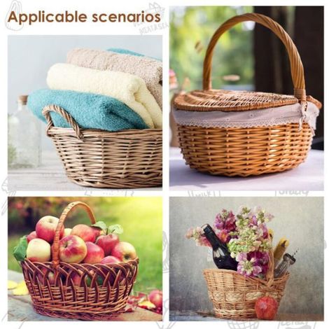 Panier En Bois - Fond Ovale Pour Crochet - 30 x 20 cm - Lot De 2 (1/5)