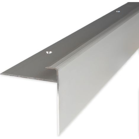 Einschubprofil "Chandler", mit langer Nase für Laminat, 8,5 mm Einfasshöhe, Aluminium eloxiert, gebohrt-silber-1000 (1/5)