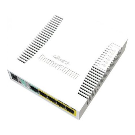 MikroTik RouterBOARD 260GSP Smart Switch Gigabit a 5 porte con gabbia SFP, SwOS, custodia in plastica, alimentatore, POE-OUT, RB260GSP (1/4)