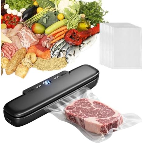 Machine Sous Vide Alimentaire: Appareil Sous Vide Alimentaire, Souss Videuse Alimentaires Avec 10 Sacs Sousvide, Scelleuse Sousvide Automatique, Affichage Numérique Et Fonction De Scellage Indépendan (1/5)