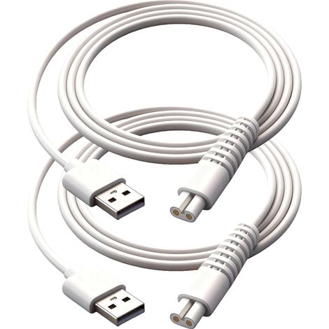 2 Pack Remplacement Câble de Charge USB 120cm Chargeur pour Épilateur et Tondeuse Électriques pour Femmes pour l'Épilation des Jambes (1/5)