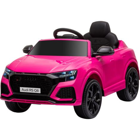 Voiture électrique pour enfants Audi RS Q8 sous licence, véhicule électrique avec télécommande, USB, Bluetooth, rose (1/5)